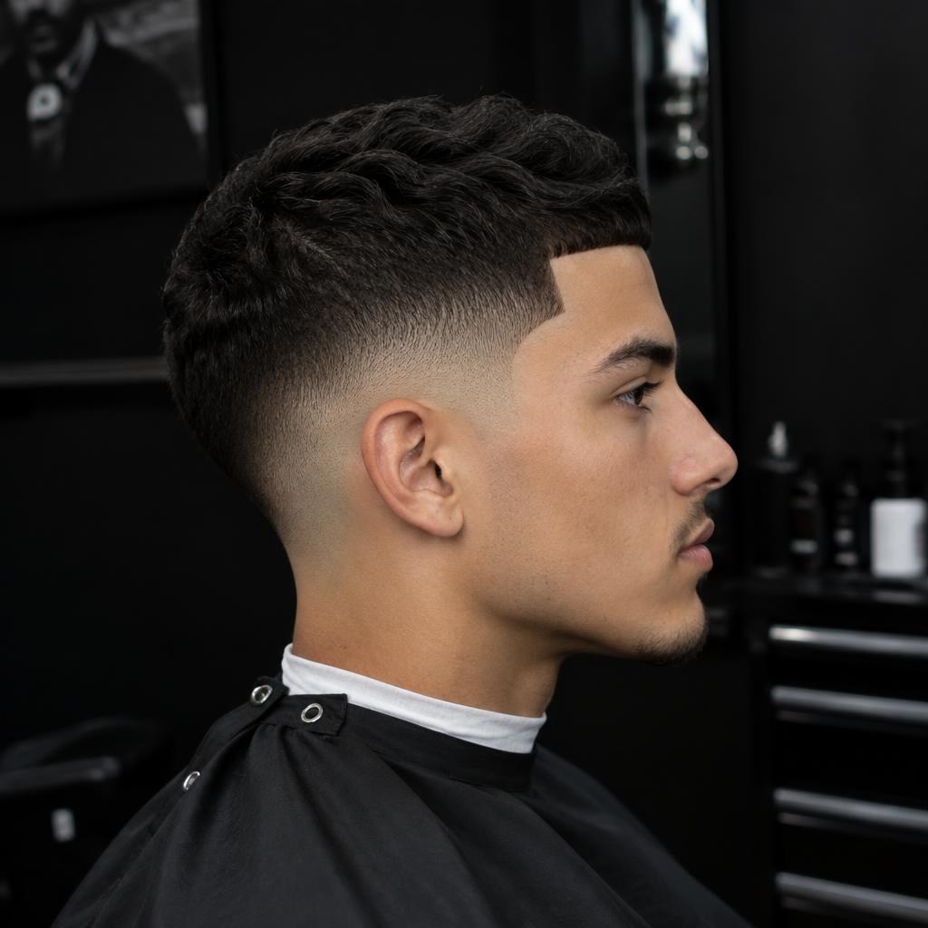 Temple fade with sharp lineup